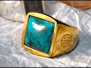 Turquoise Gold Cover Ring